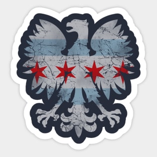 Vintage Chicago Flag Polish Eagle Heritage Sticker